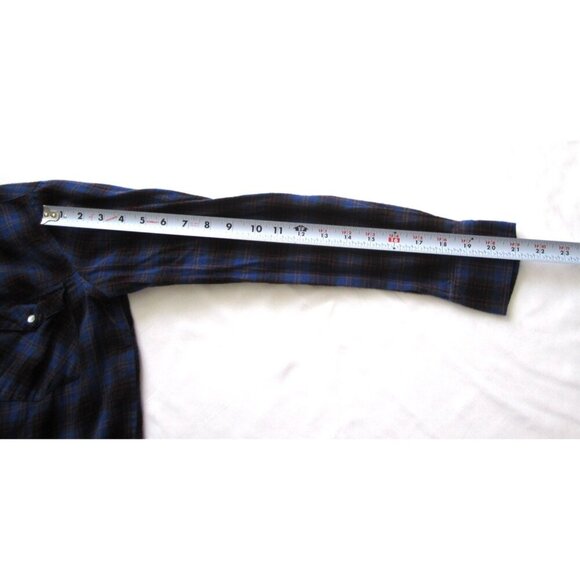 Women's Forever21 Plaid Pearl Snap Button Long Sleeve Shirt Sz S (WB384) - Picture 8 of 8